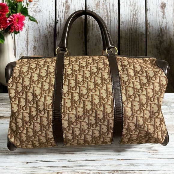 Dior Handbags - CHRISTIAN DIOR Vintage Monogram Brown Trotter Boston Travel Bag- PRISTINE